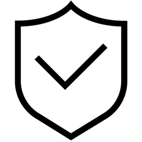 Stilisiertes Schild mit einem Haken darauf. Symbolisiert die Einhaltung von Vorschriften und Normen bei Elektrokontrollen.